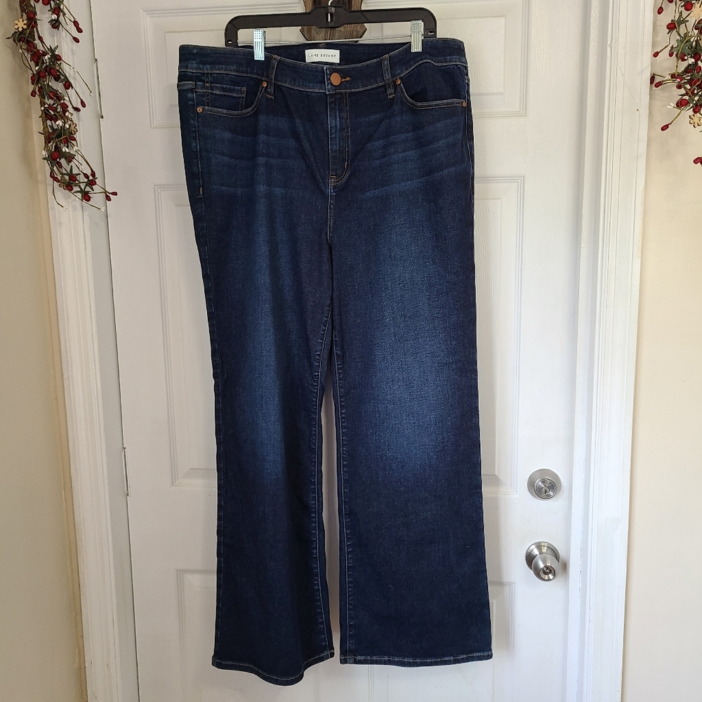 (903) Lane Bryant Woman's Plus Size Stright Leg Blue Jeans, Size: 22 Color: Blue